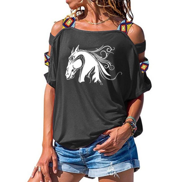 CuteHorse Head Women t-shirt