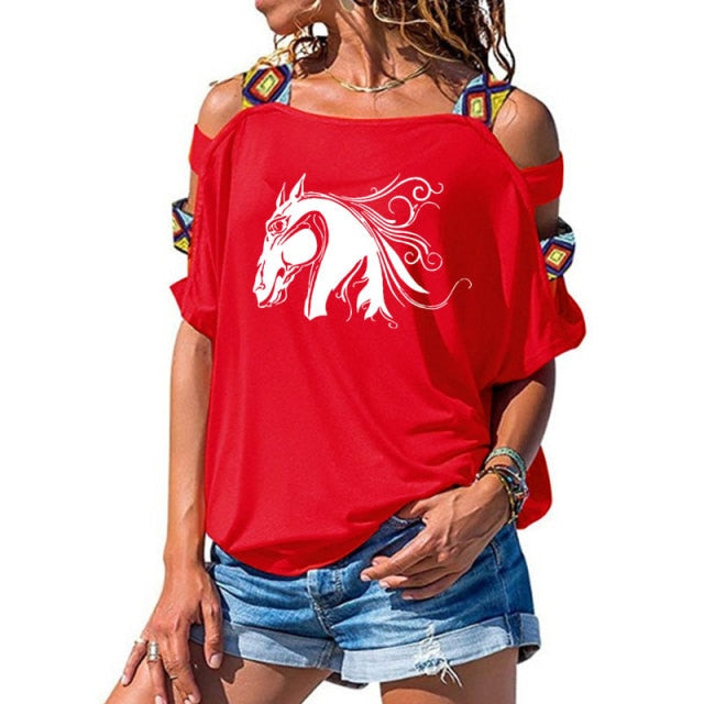 CuteHorse Head Women t-shirt