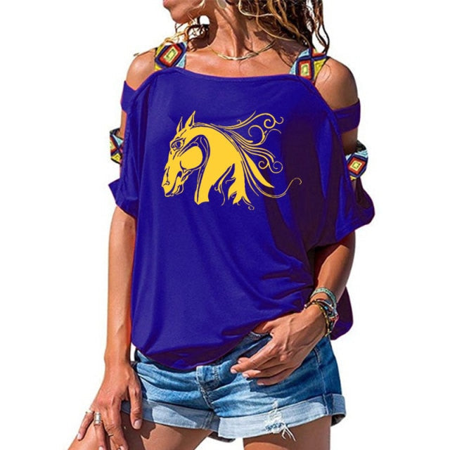 CuteHorse Head Women t-shirt